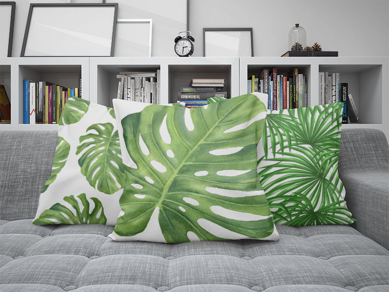 Monstera Leaf Decorative Pillow Digital Printing