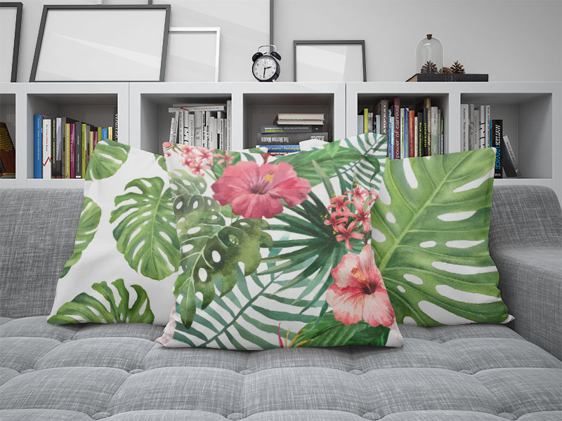 Water Color Tropical Flower Decorative Pillow Manufacturer